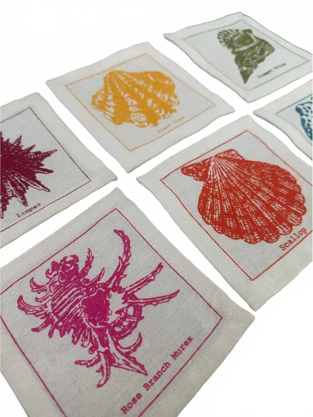 Two's Company Shell Linen Cocktail Napkins (Set of 6)